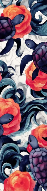 Free turtle bookmark featuring wavy turtles